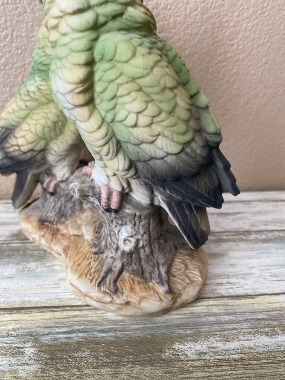 Vintage Andrea by Sadek Green Cockatoos Parrots Figurine Pair - No Box - Picture 11 of 14